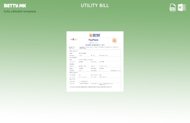 Модерен стил на шаблон за сметки за електрична енергија во Индија Западен Бенгал